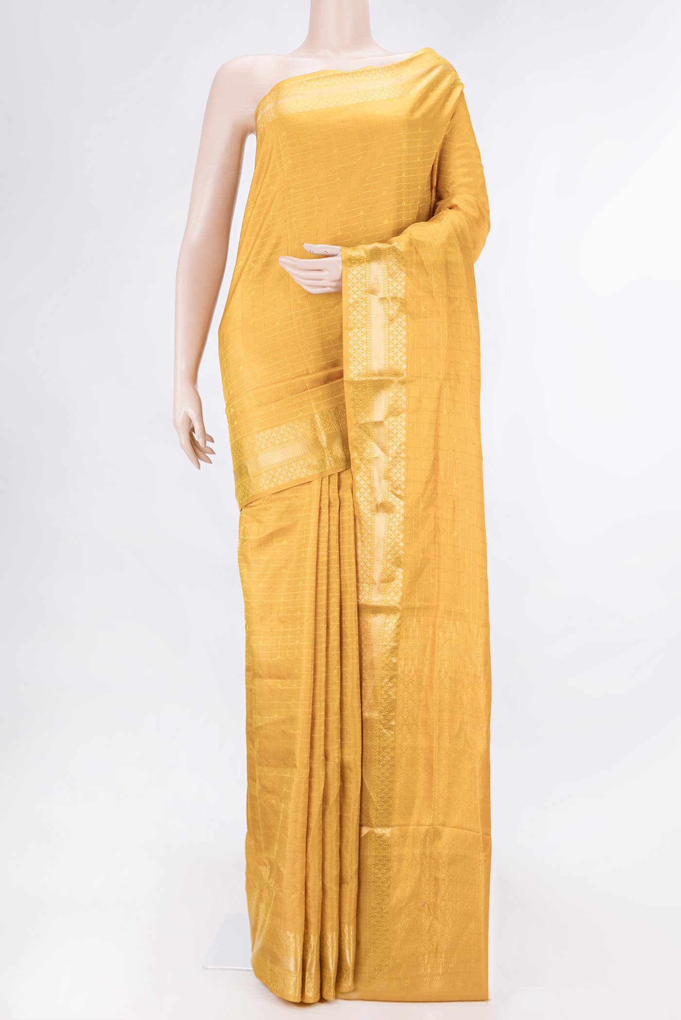 Mustard Dual Tone Soft Silk Saree