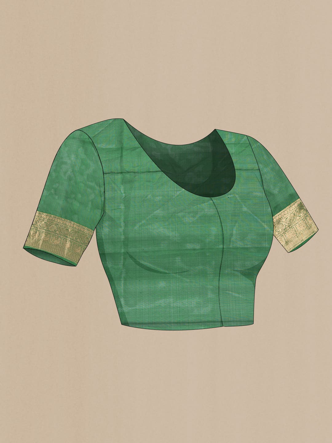 Green Dual Tone Soft Silk Saree