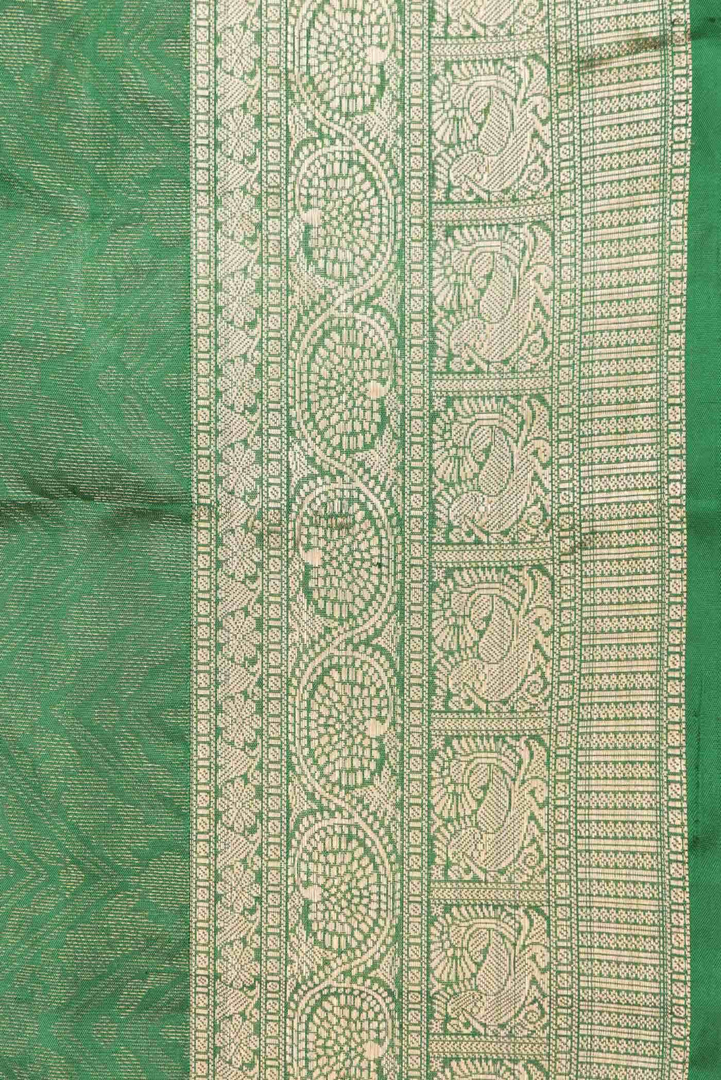 Green Dual Tone Soft Silk Saree