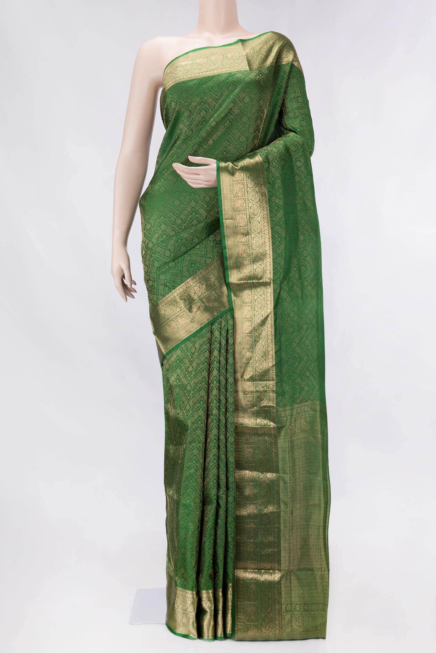 Green Dual Tone Soft Silk Saree