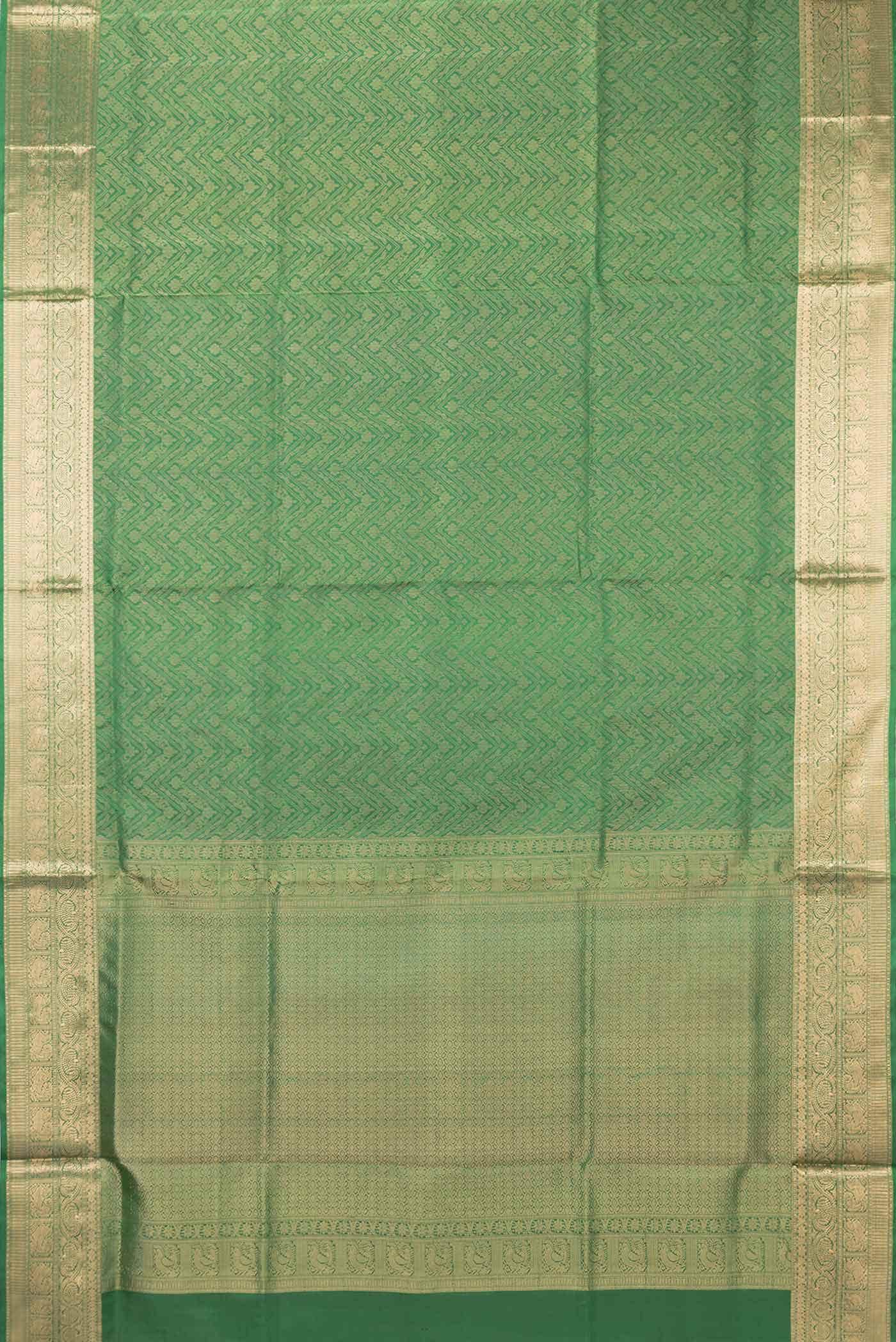 Green Dual Tone Soft Silk Saree