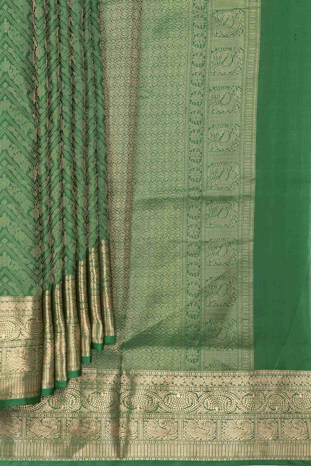 Green Dual Tone Soft Silk Saree