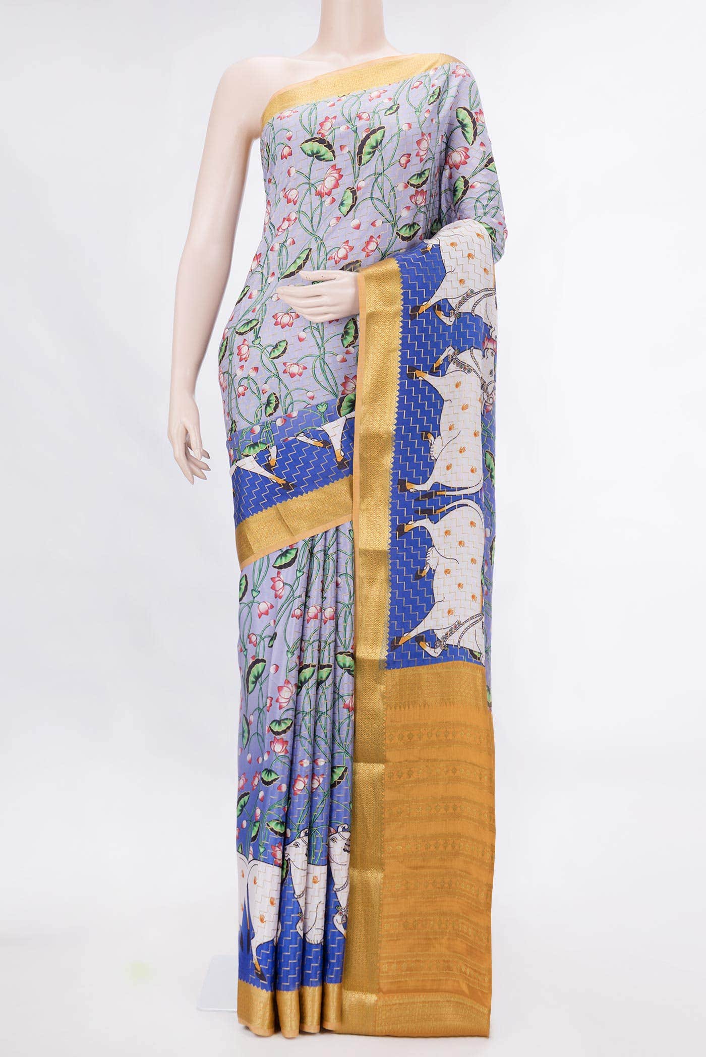 Multi Color Mysore Crepe Saree