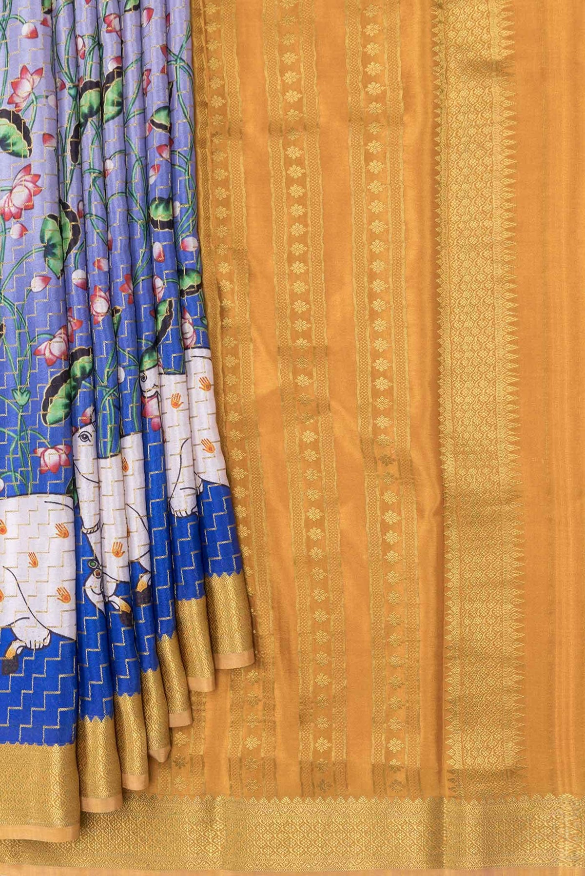 Multi Color Mysore Crepe Saree