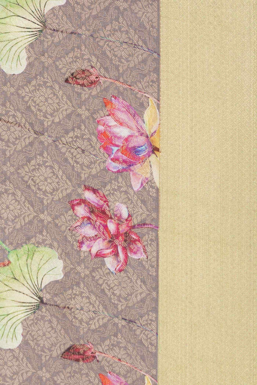 Grey Dual Tone Mysore Crepe Saree