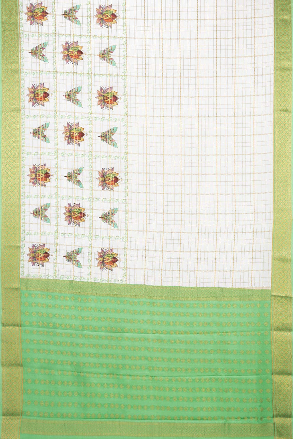 Off White Dual Tone Mysore Crepe Saree