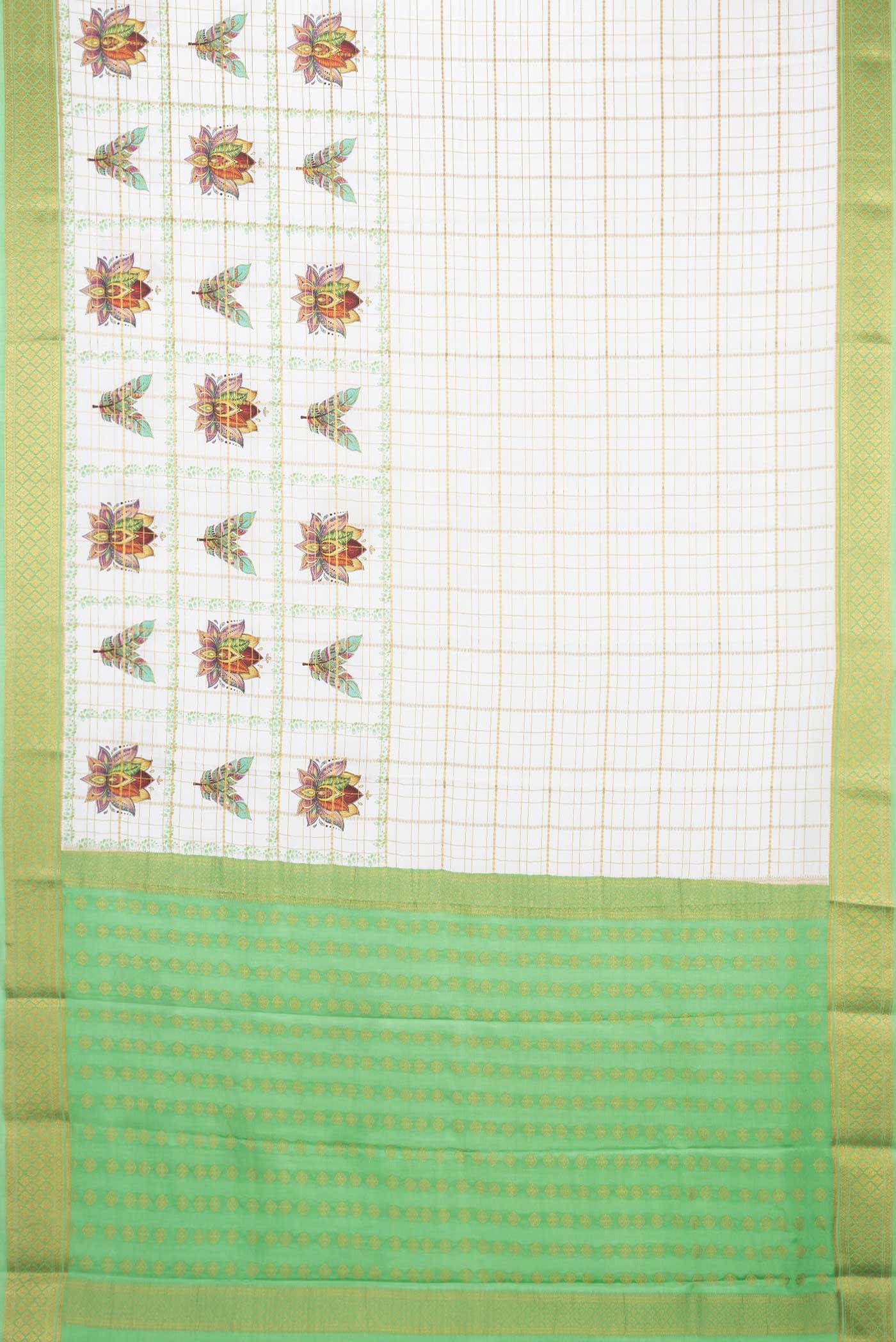 Off White Dual Tone Mysore Crepe Saree
