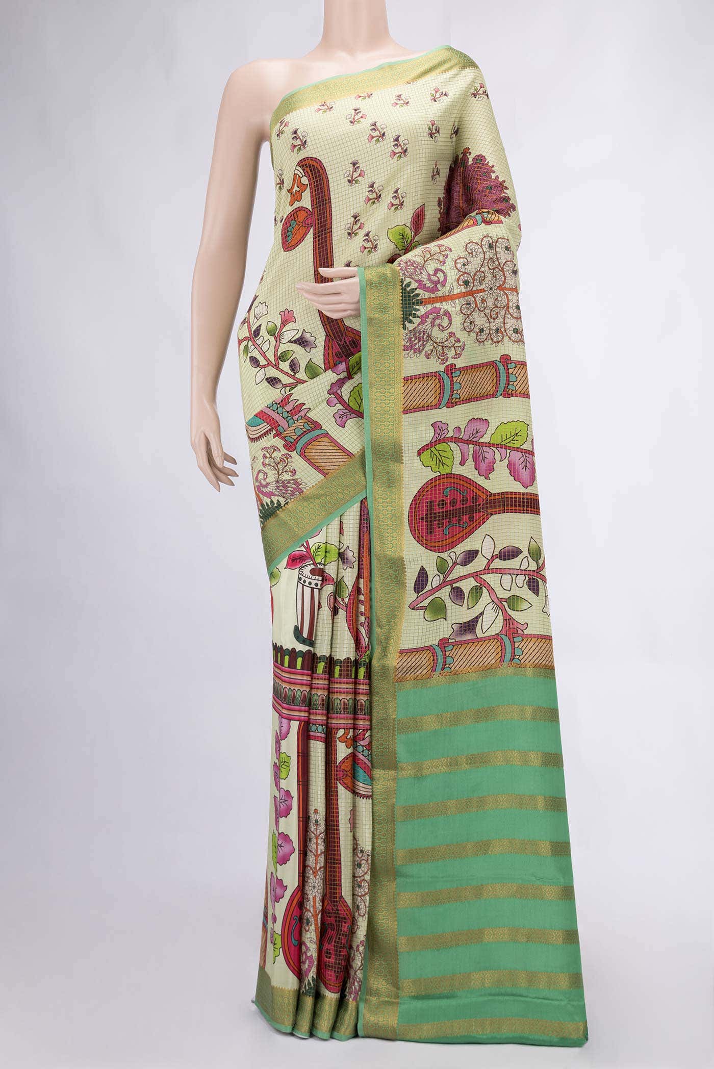 Pista Green Mysore Crepe Saree