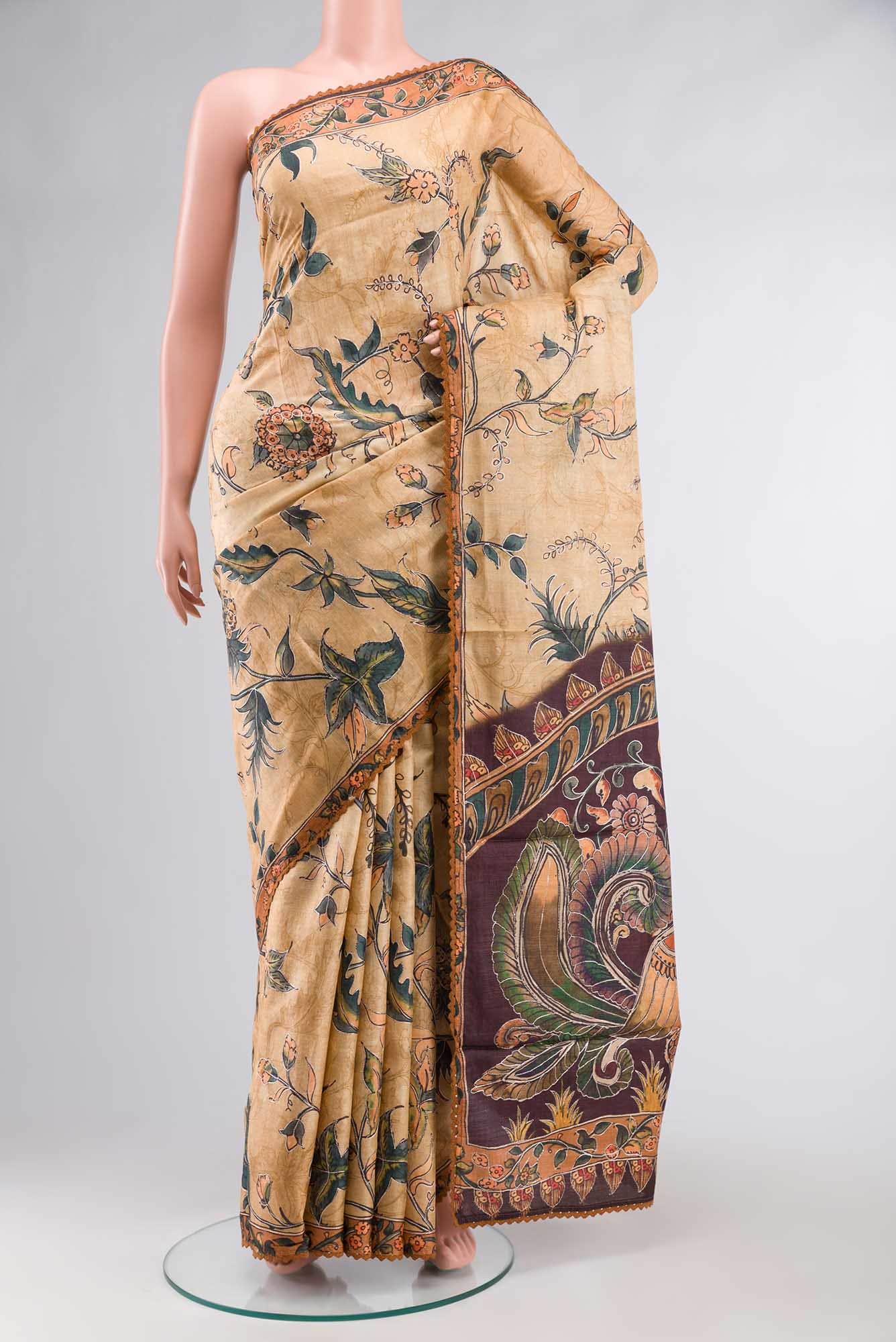 Sandal Tussar Saree