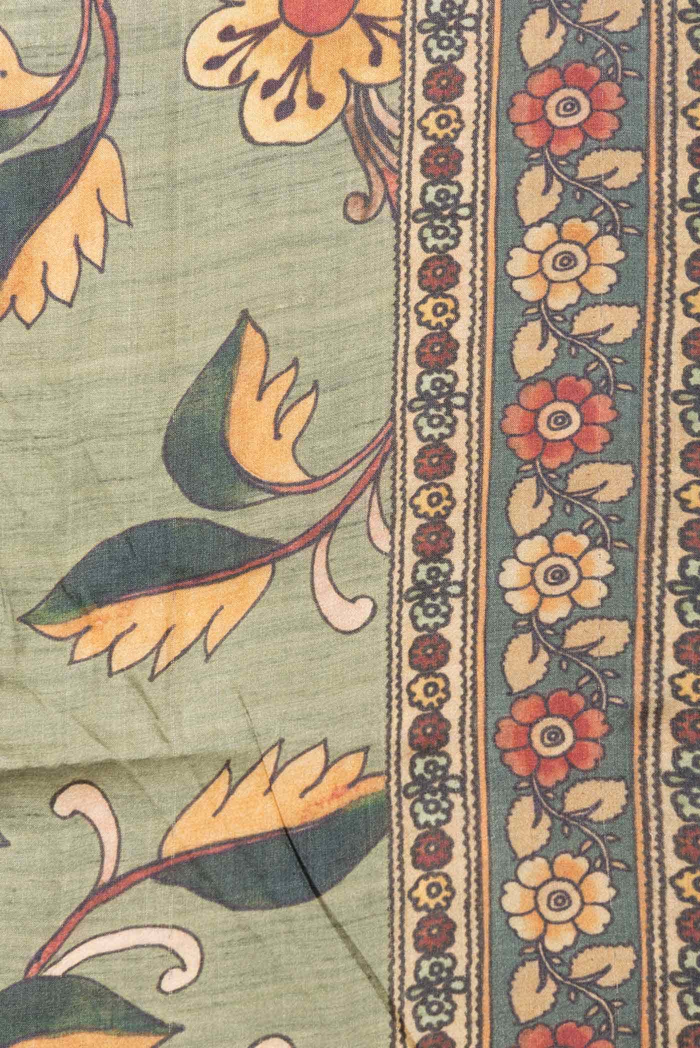 Green Dual Tone Tussar Silk Saree