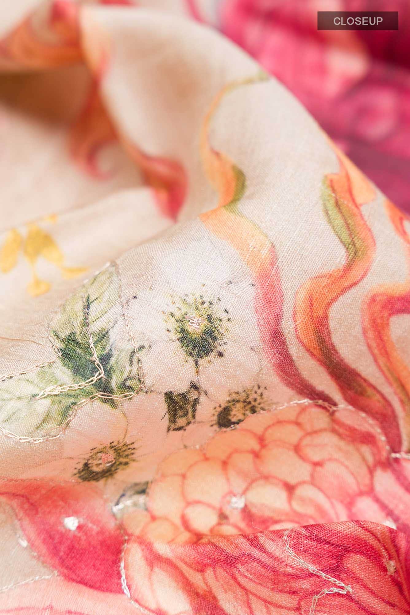 Beige Tussar Saree