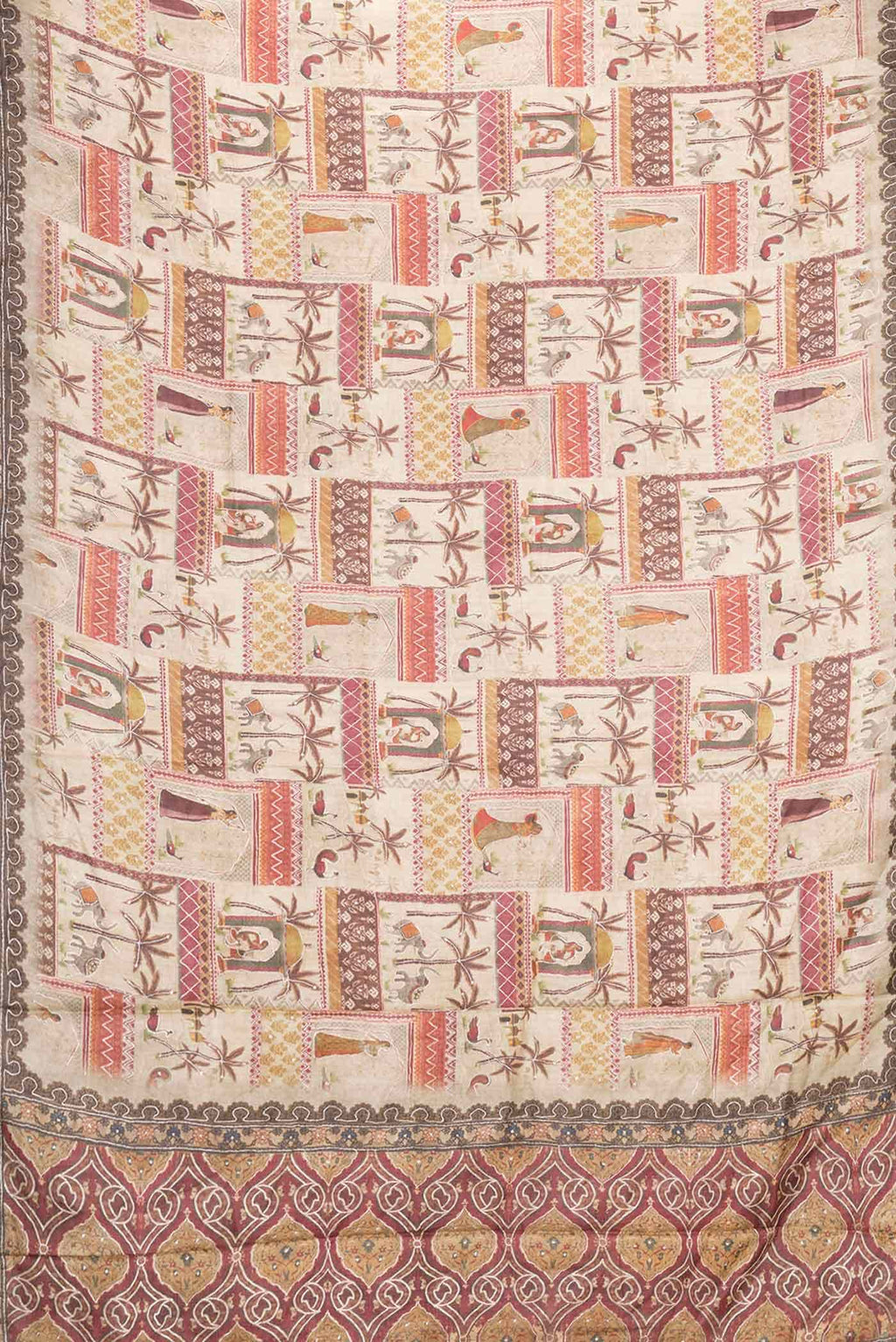 Beige Dual Tone Tussar Silk Saree