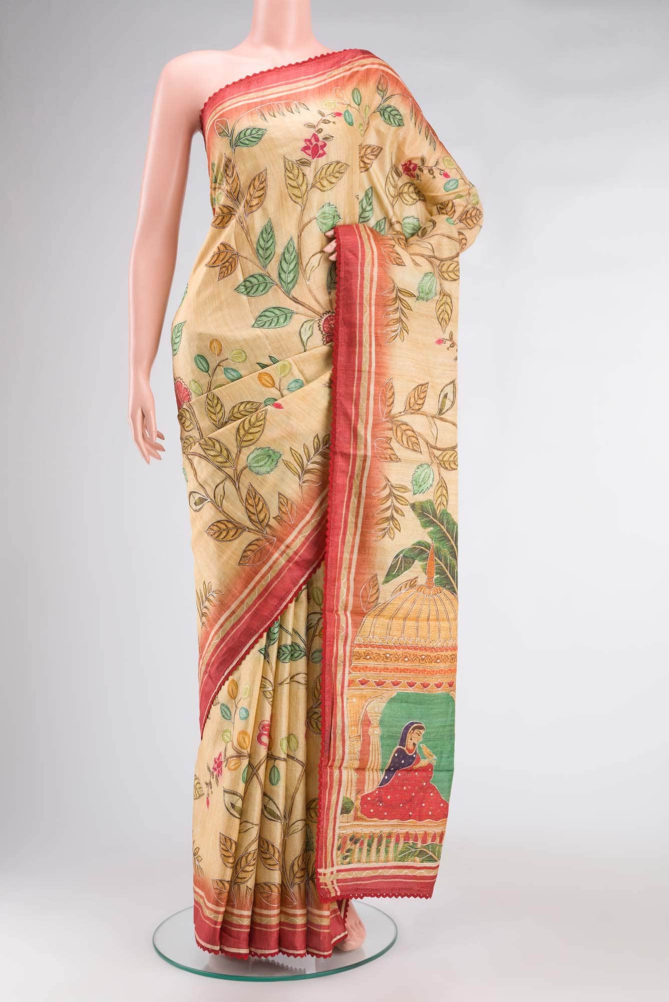 Yellow Tussar Saree