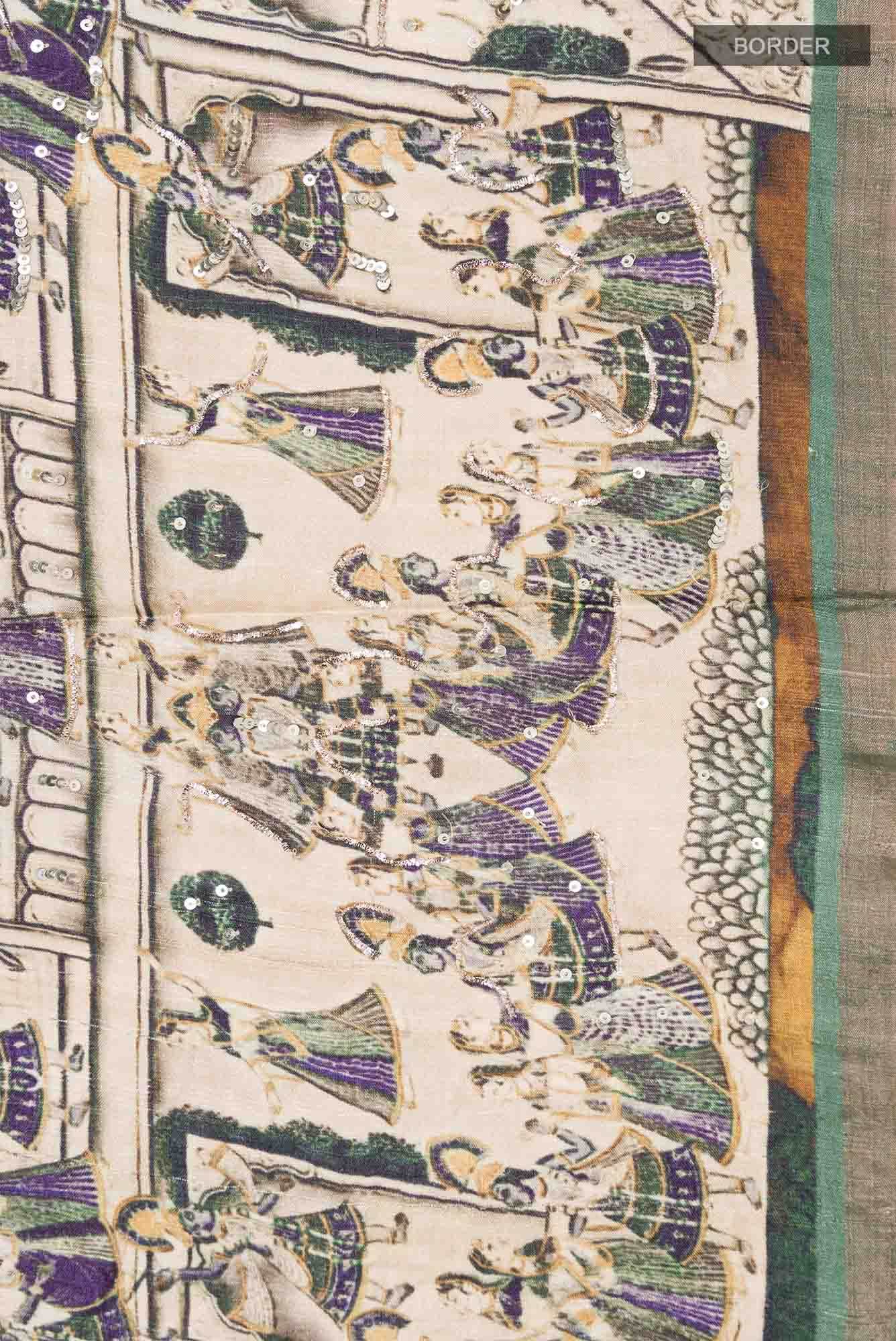 Green Tussar Saree