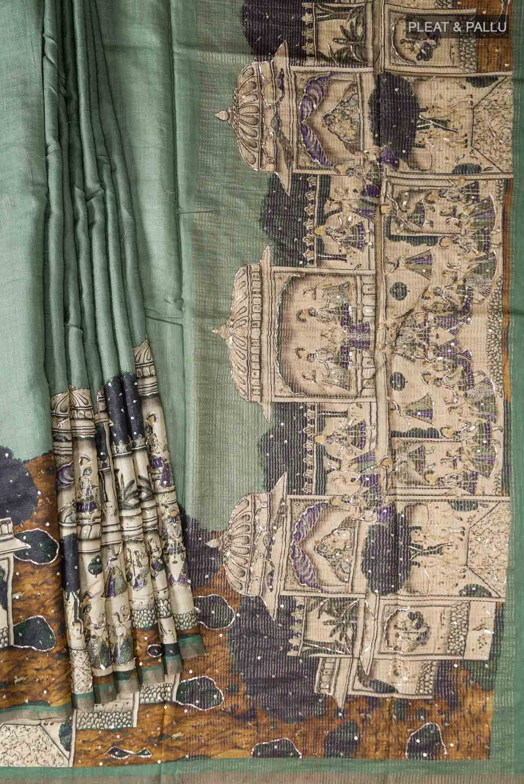 Green Tussar Saree