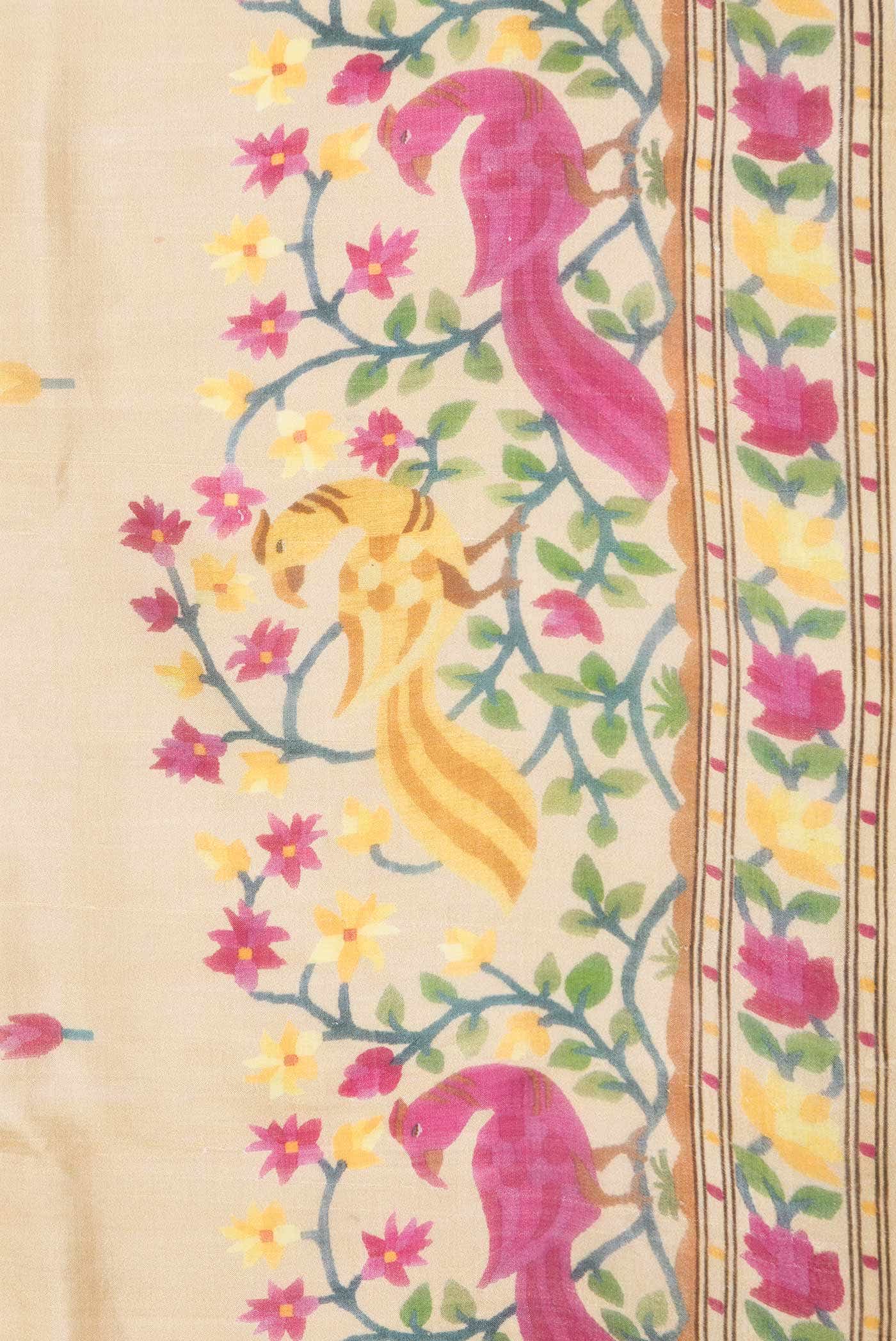 Sandal Dual Tone Tussar Silk Saree