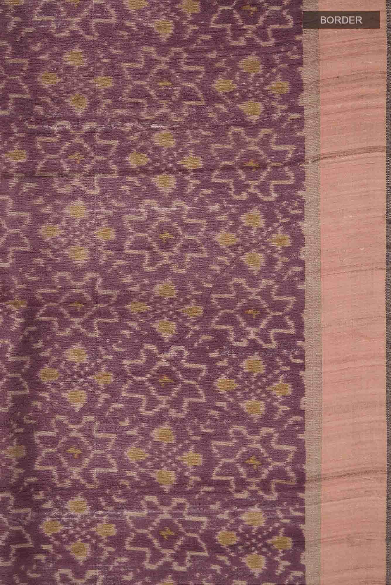Brown Bhagalpuri Tussar Silk Saree
