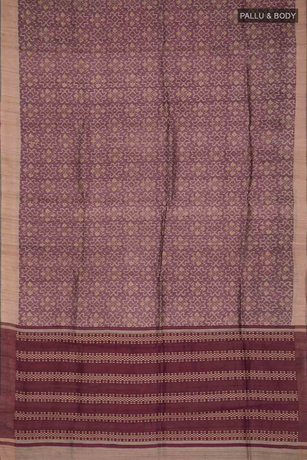 Brown Bhagalpuri Tussar Silk Saree