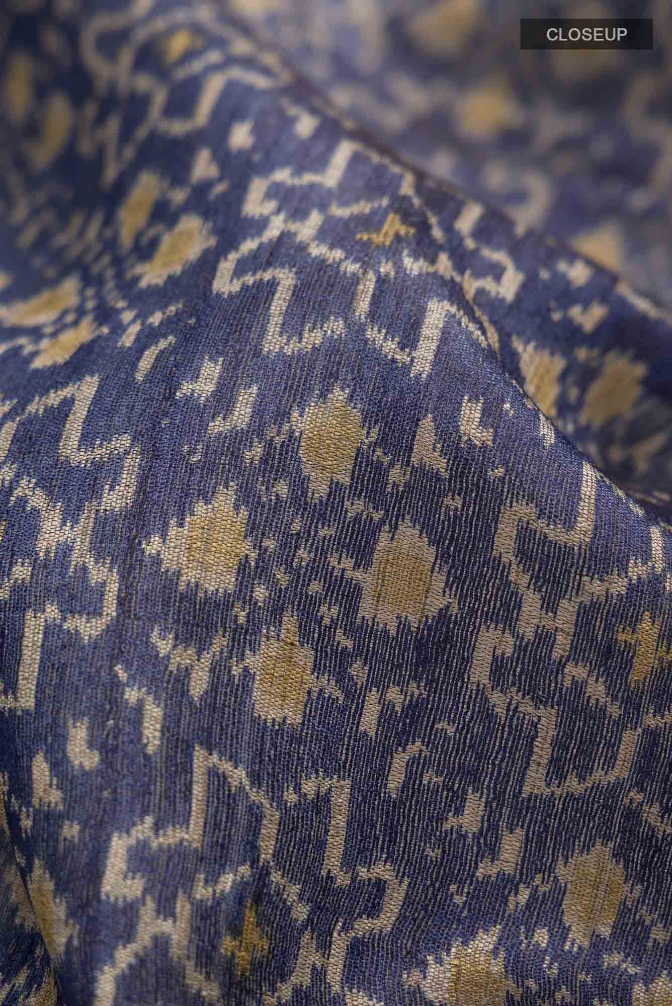 Blue Bhagalpuri Tussar Silk Saree