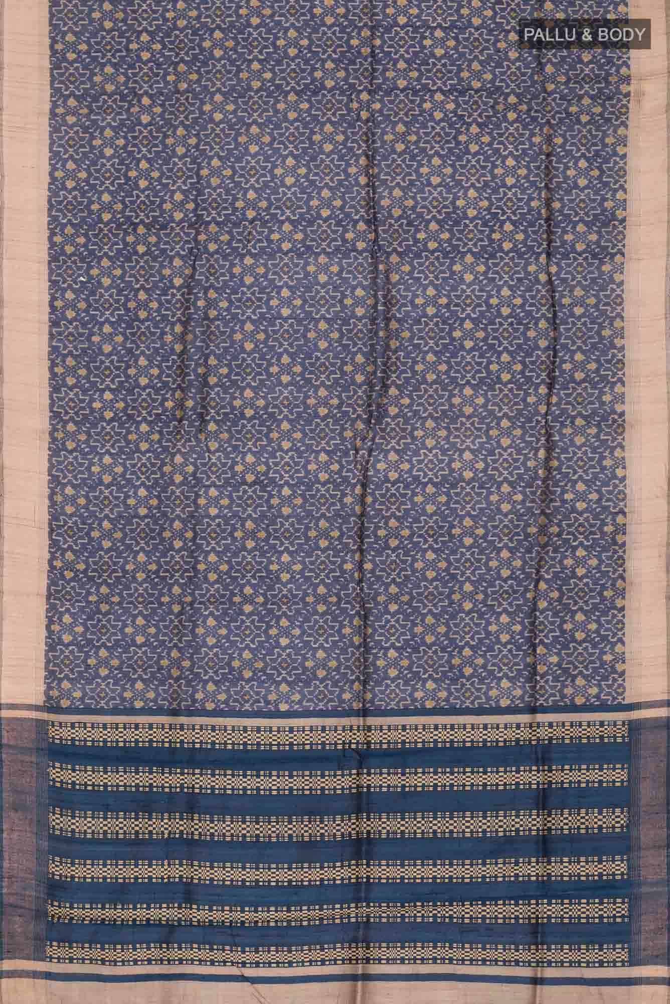 Blue Bhagalpuri Tussar Silk Saree