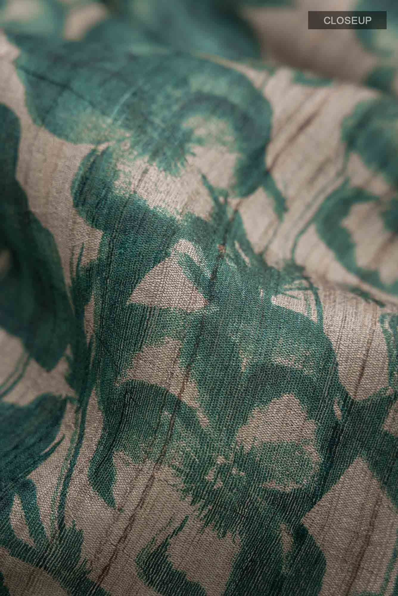 Beige Bhagalpuri Tussar Silk Saree