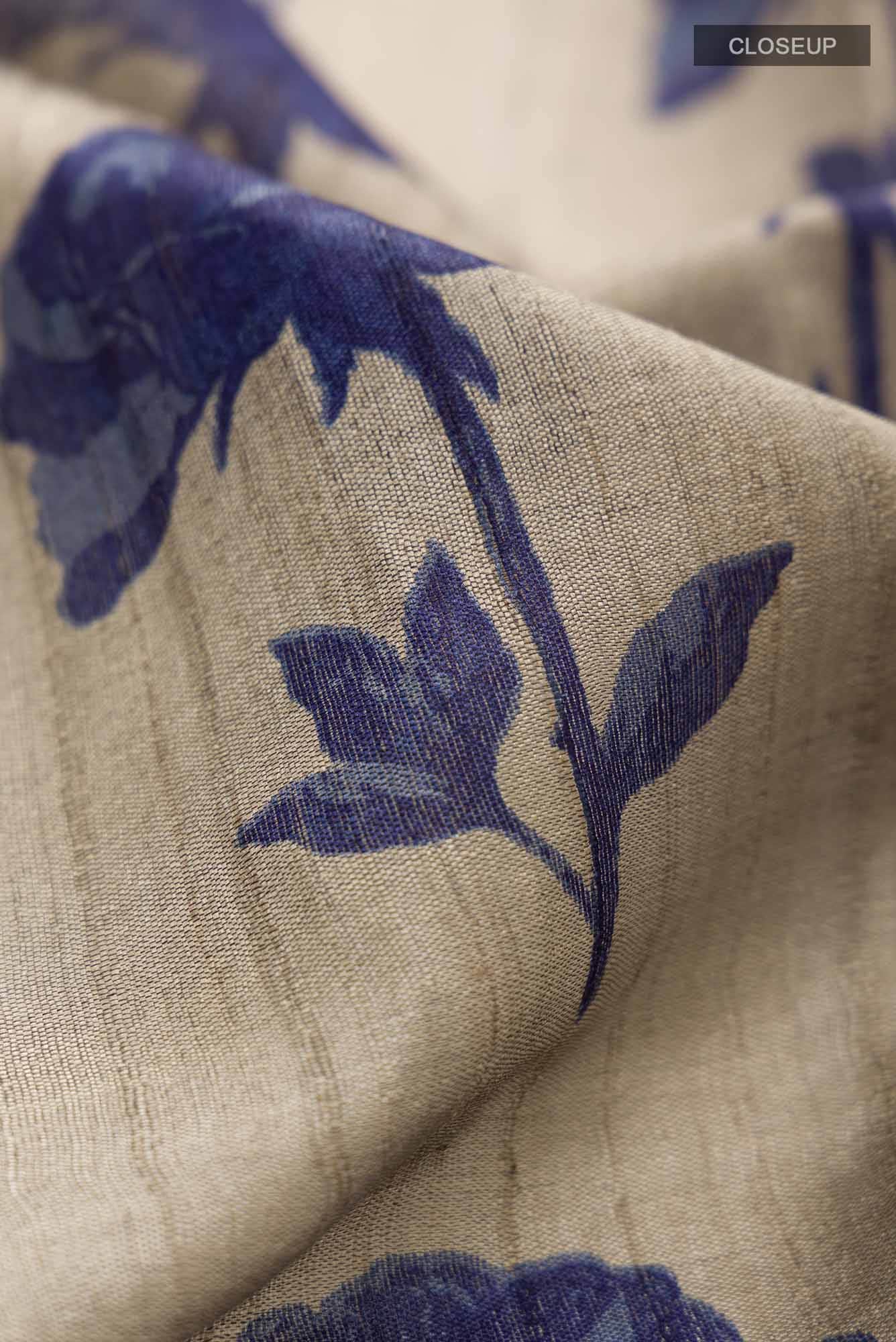 Grey Bhagalpuri Tussar Silk Saree