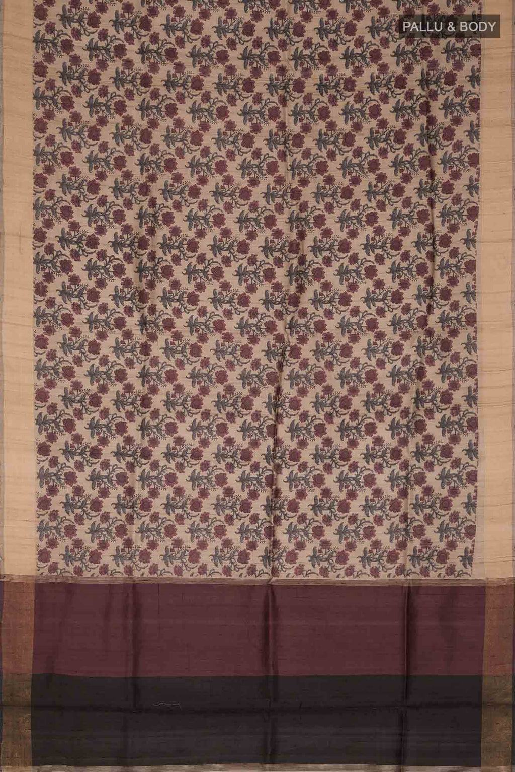 Grey Bhagalpuri Tussar Silk Saree