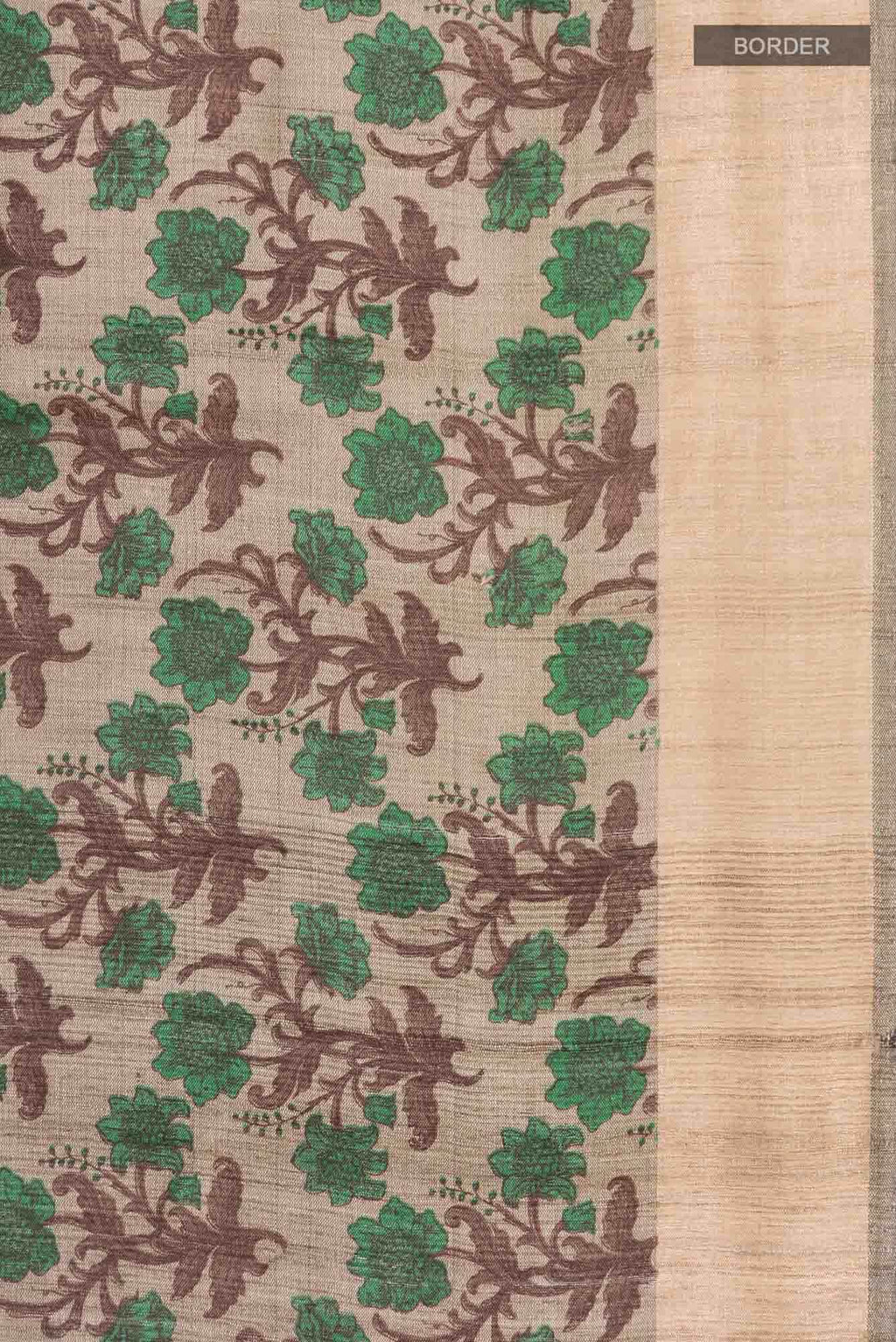 Grey Bhagalpuri Tussar Silk Saree