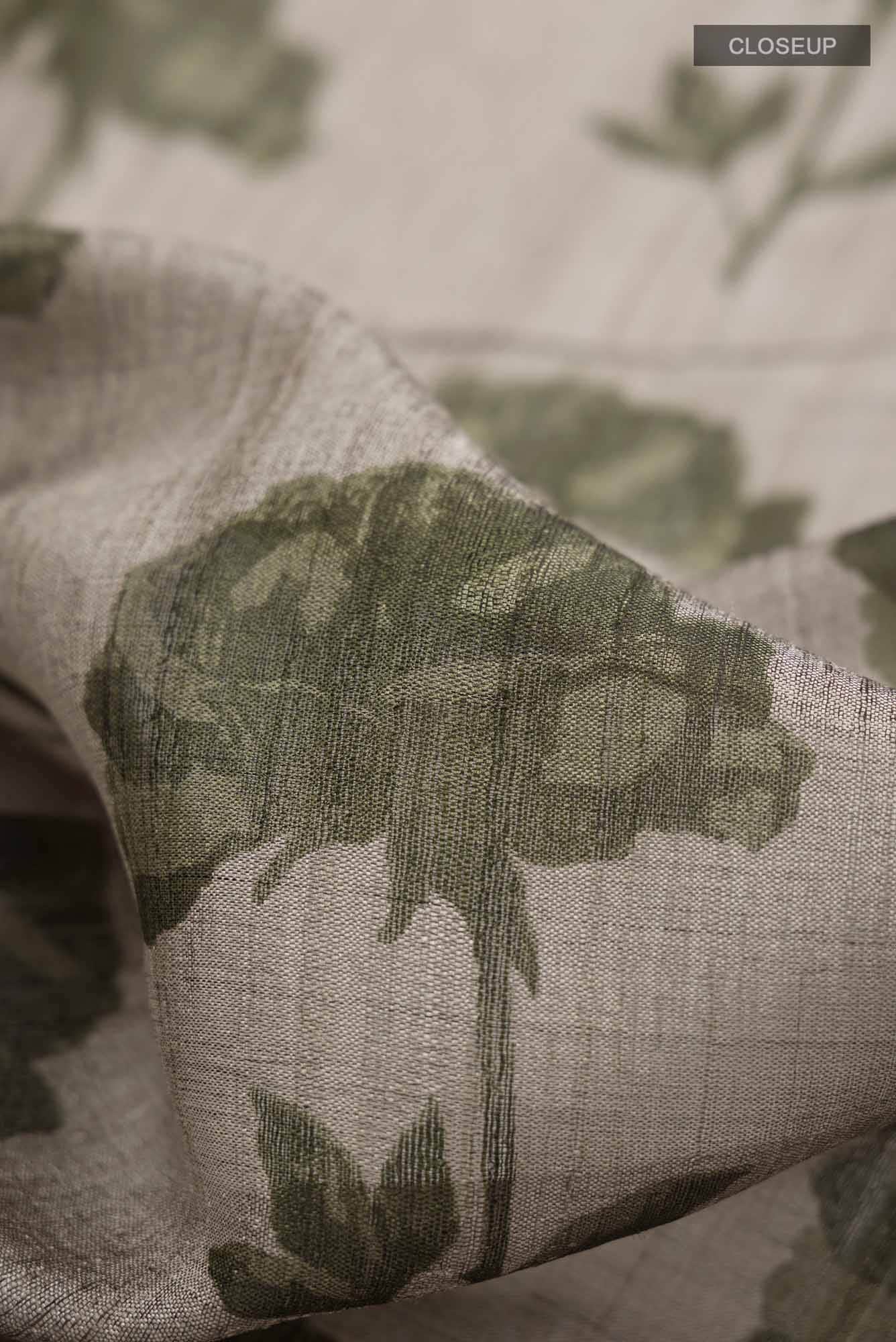 Grey Bhagalpuri Tussar Silk Saree