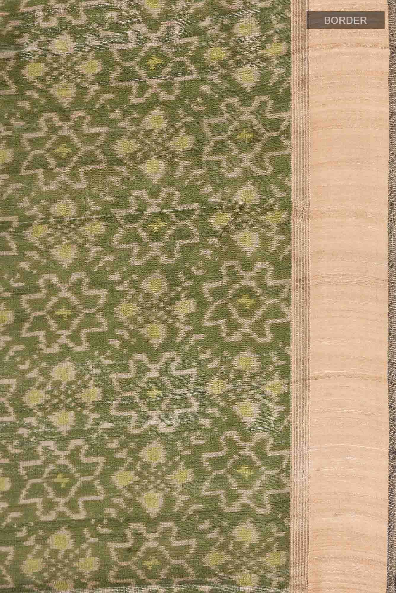 Green Bhagalpuri Tussar Silk Saree