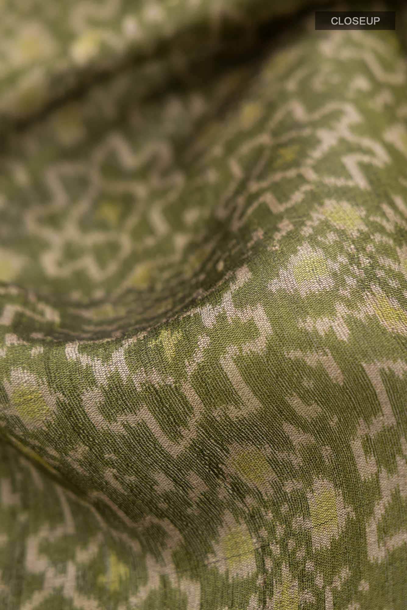 Green Bhagalpuri Tussar Silk Saree