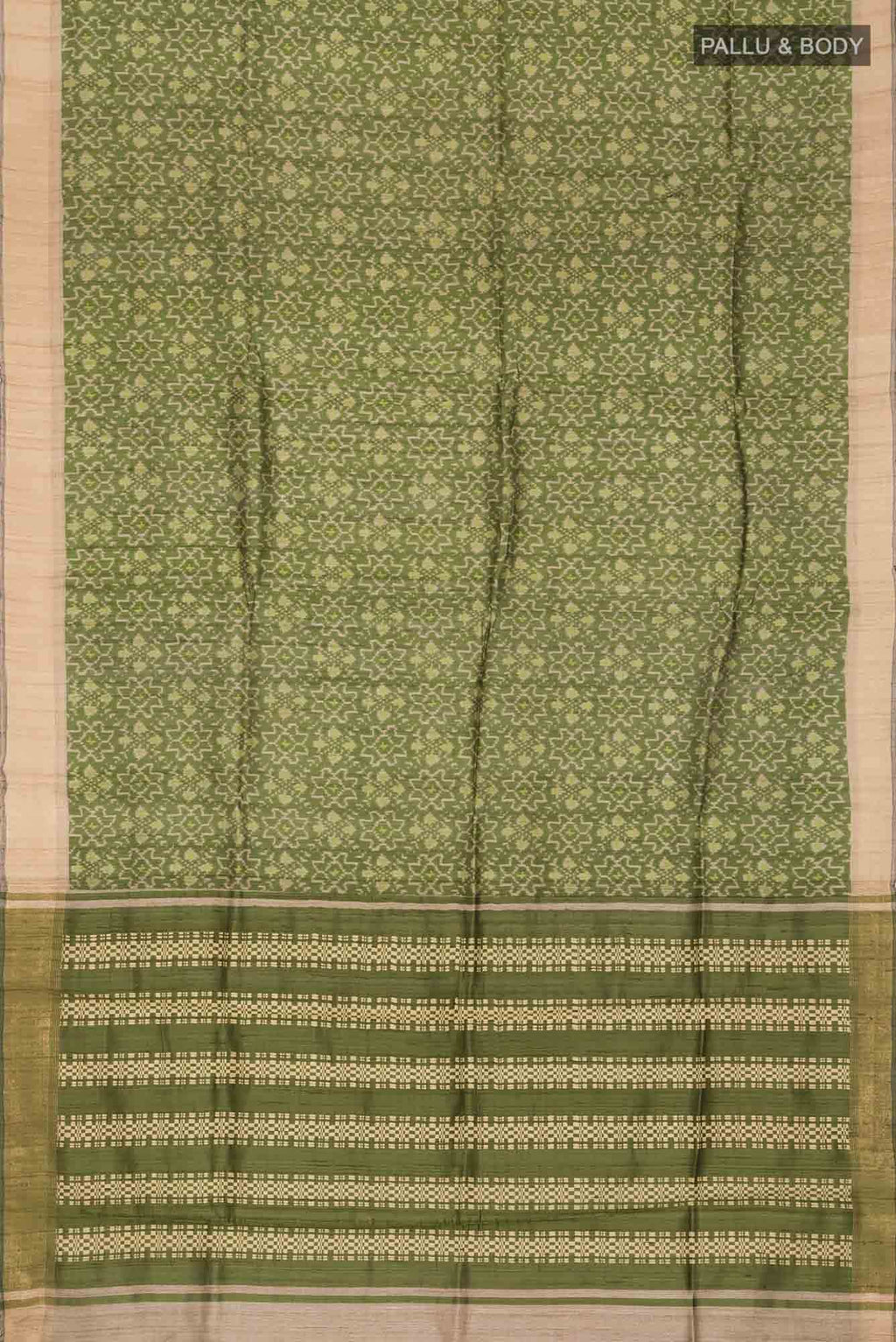 Green Bhagalpuri Tussar Silk Saree