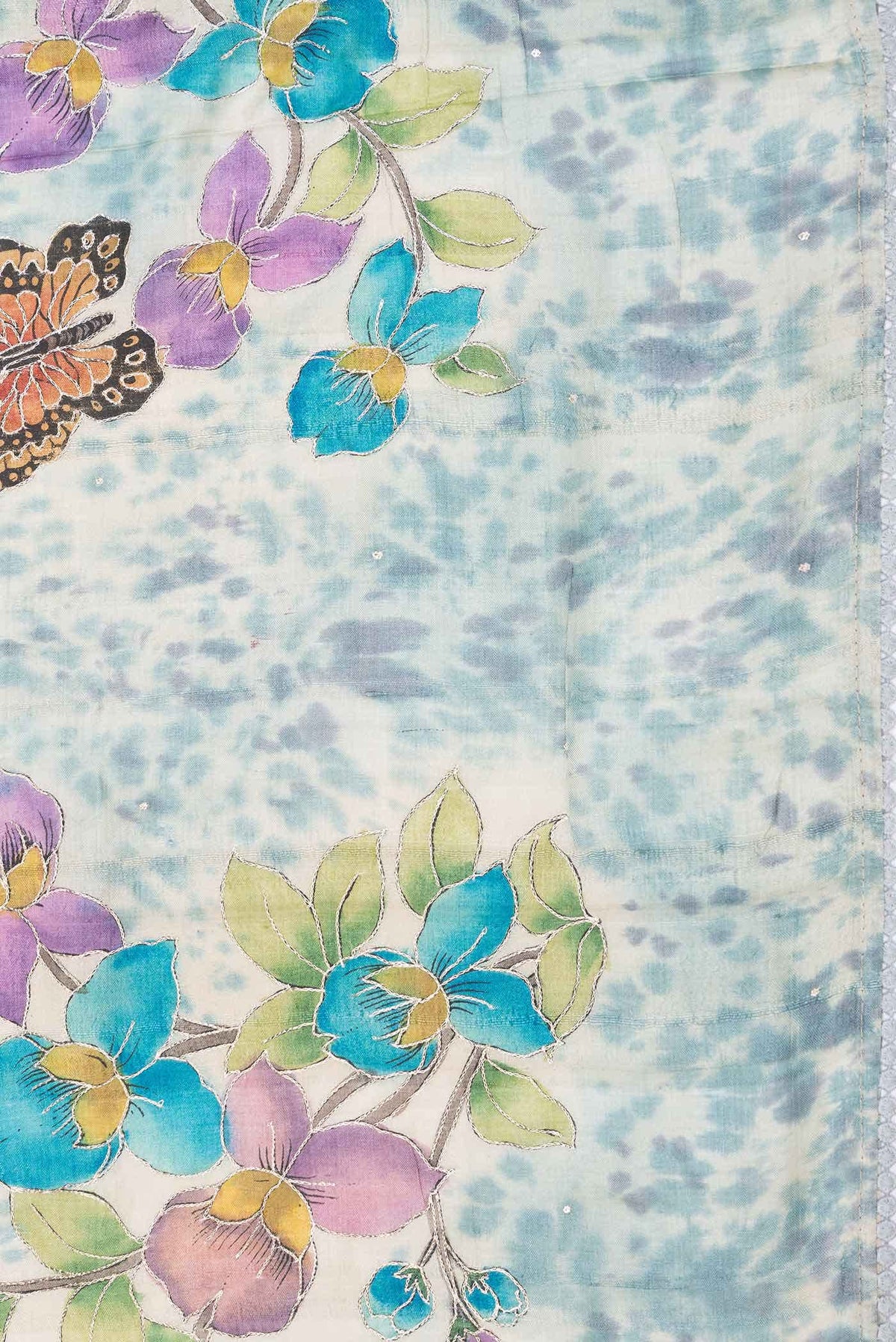 Cream Tussar Silk Saree