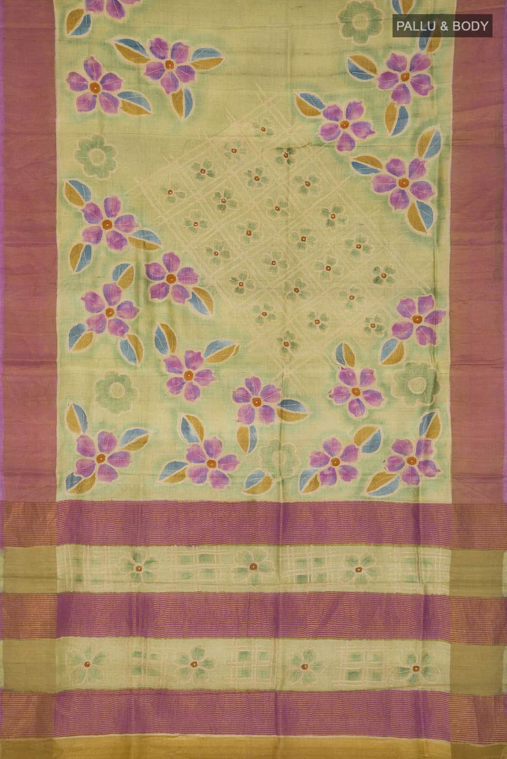 Green Bhagalpuri Tussar Silk Saree