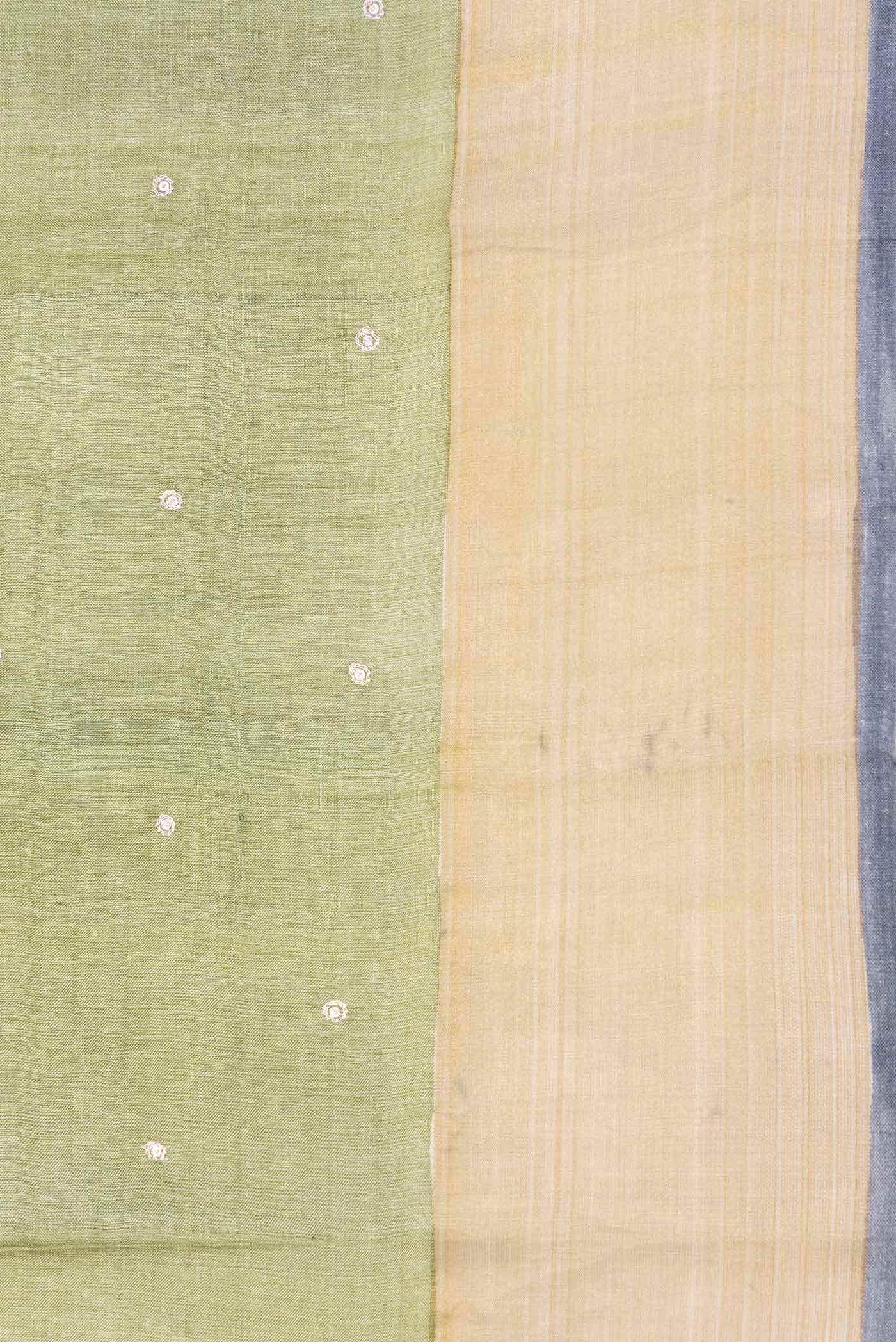 Green Dual Tone Tussar Silk Saree