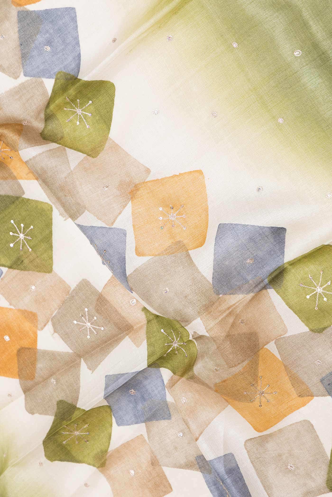 Green Dual Tone Tussar Silk Saree