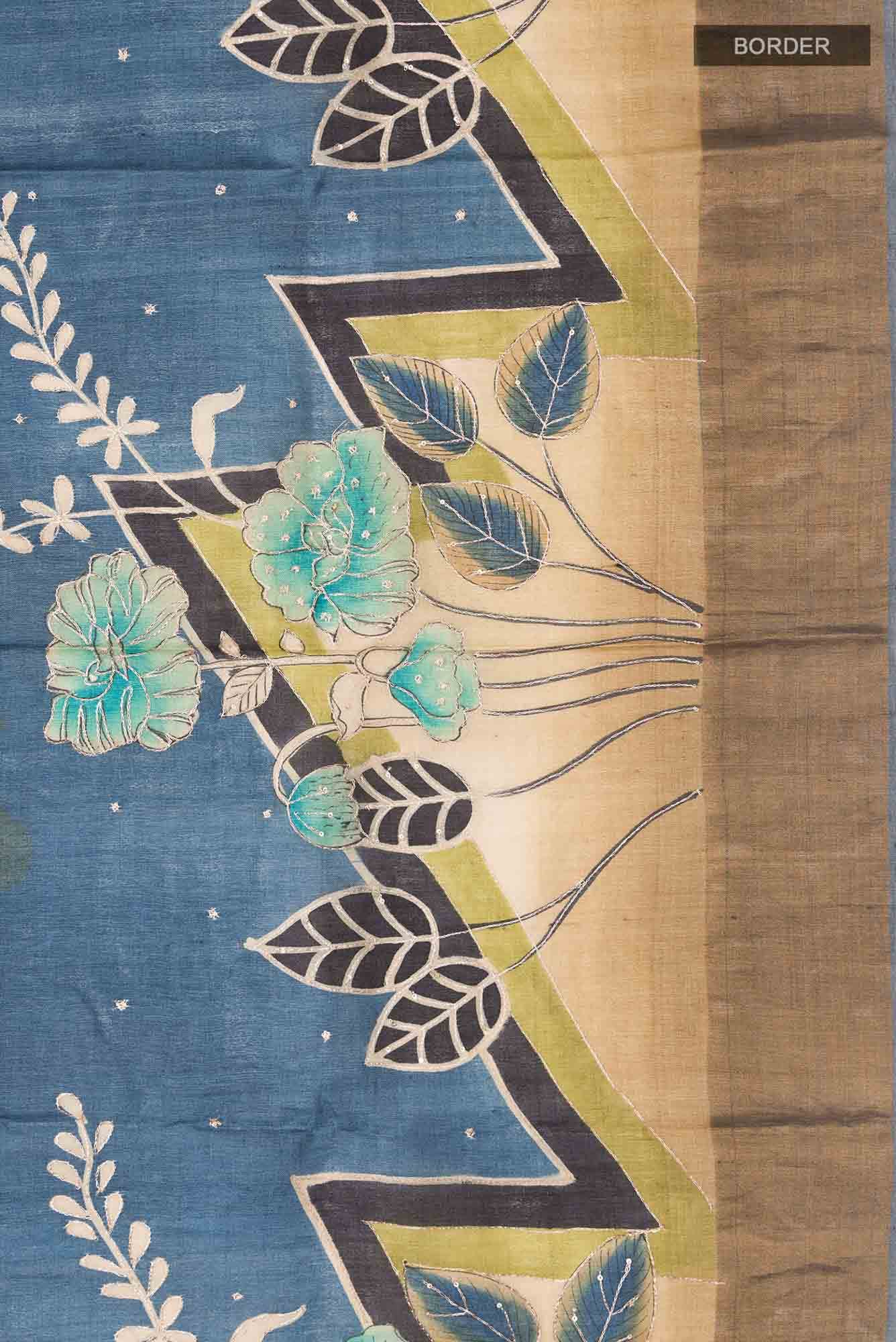 Multi Bhagalpuri Tussar Silk Saree