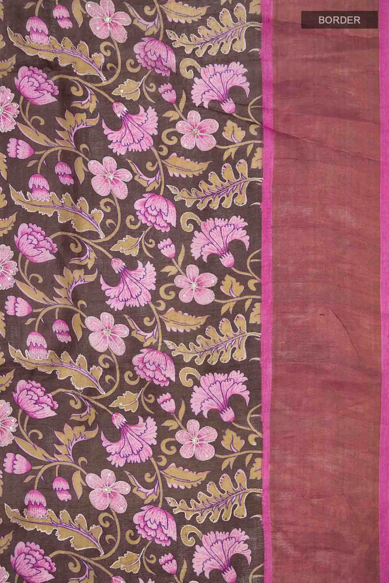 Brown Bhagalpuri Tussar Silk Saree