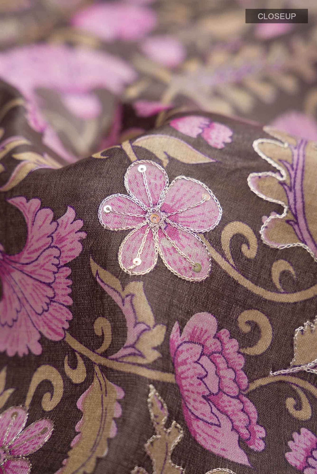 Brown Bhagalpuri Tussar Silk Saree