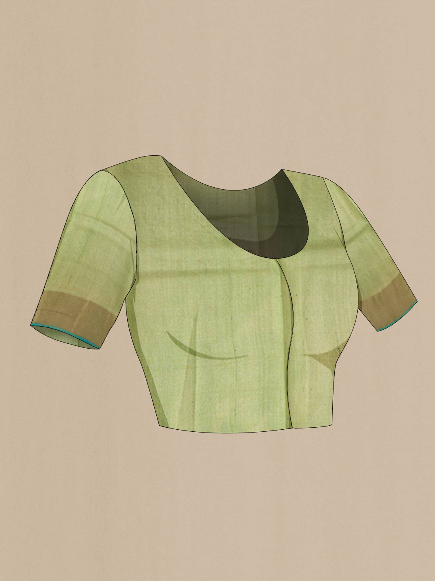 Green Bhagalpuri Tussar Silk Saree