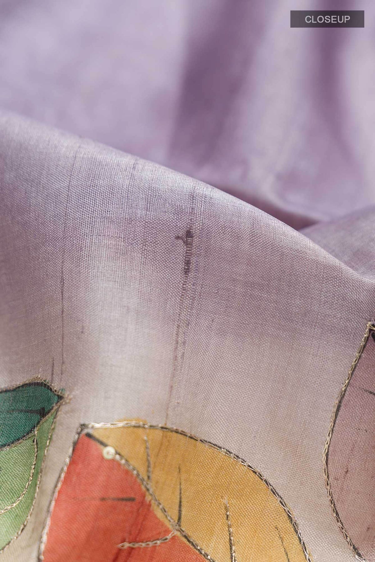 Lilac Bhagalpuri Tussar Silk Saree