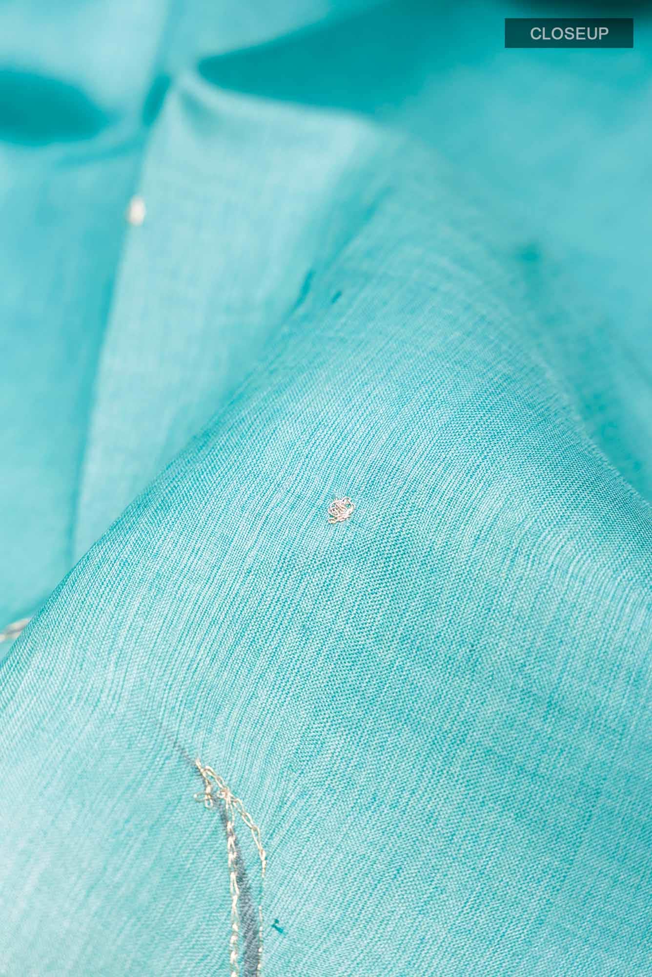 Blue Tussar Saree