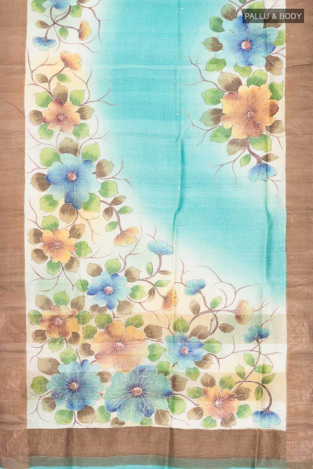 Blue Tussar Saree
