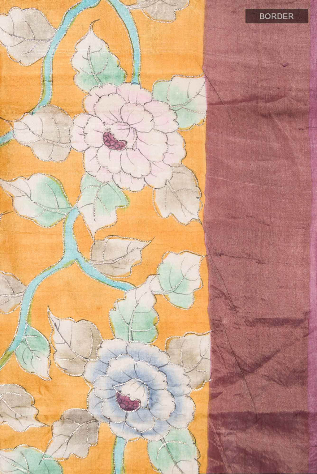 Mustard Tussar Saree