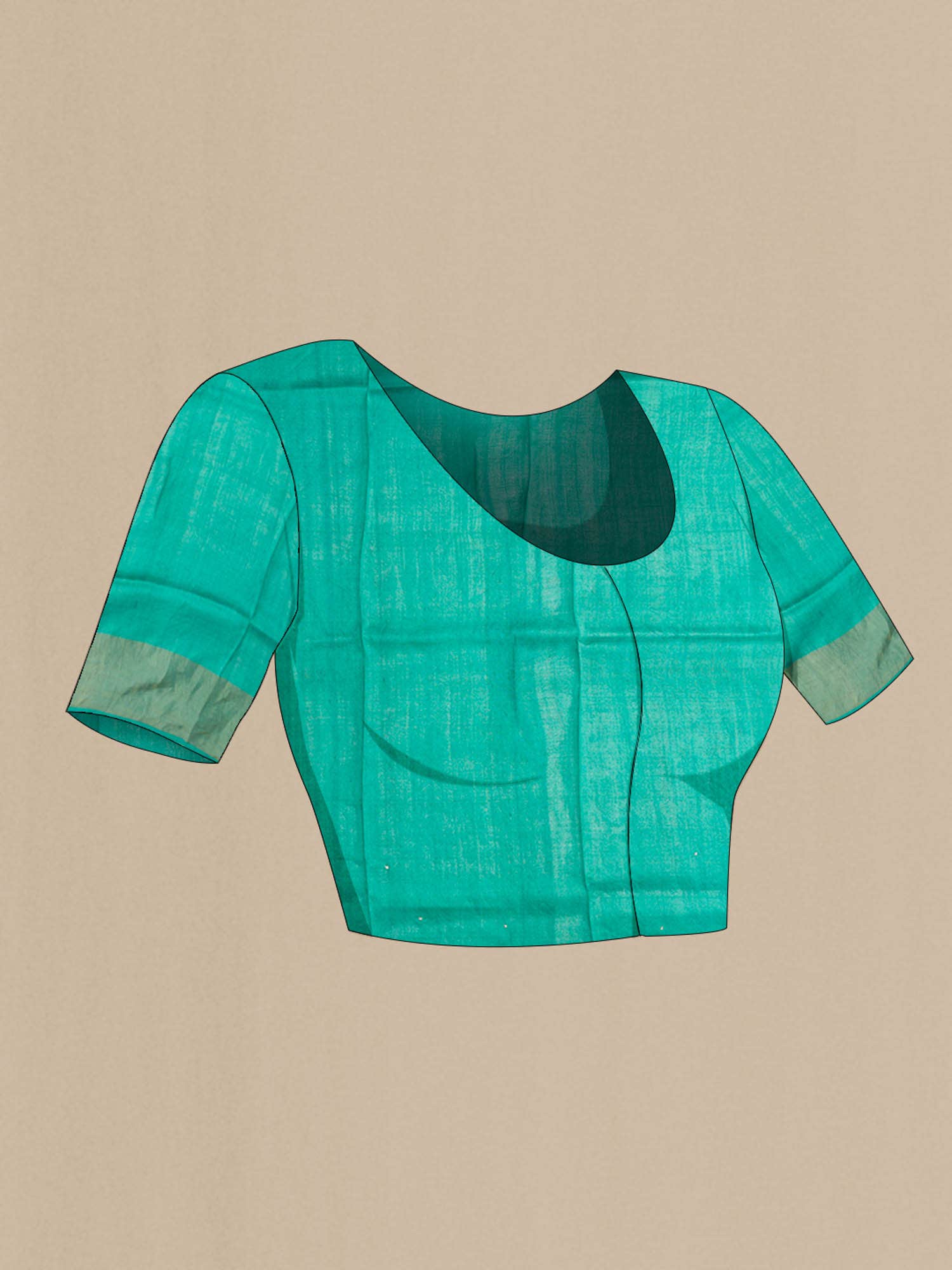 Teal Bhagalpuri Tussar Silk Saree