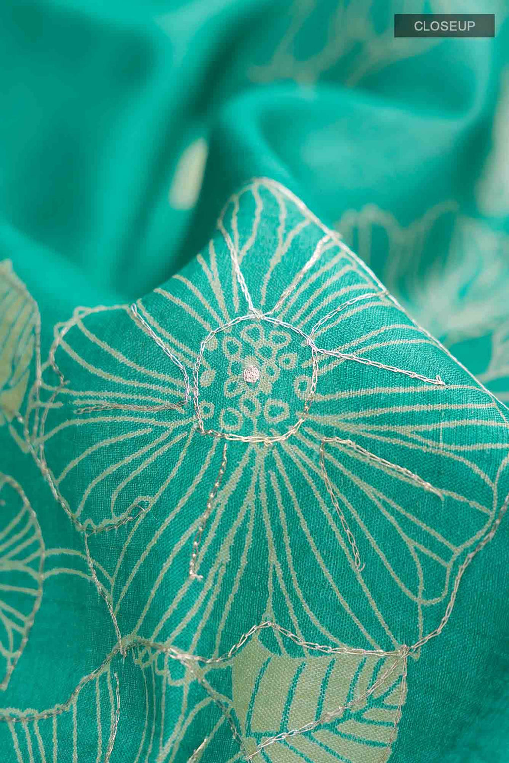 Teal Bhagalpuri Tussar Silk Saree