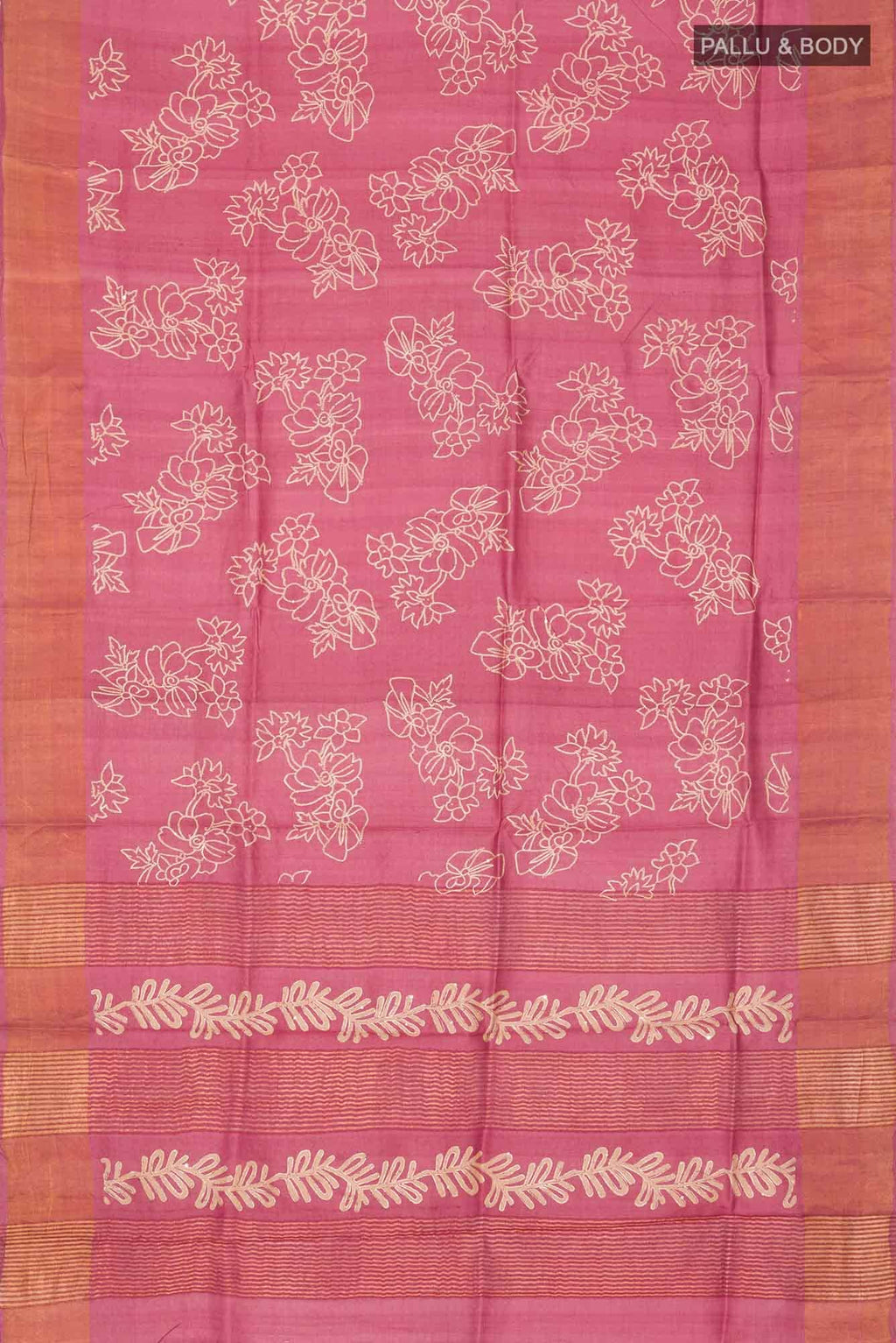 Red Bhagalpuri Tussar Silk Saree