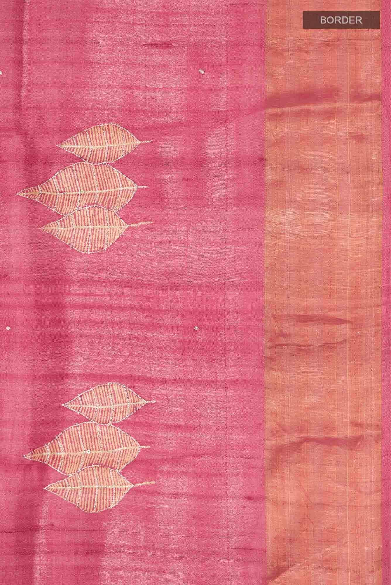Red Bhagalpuri Tussar Silk Saree