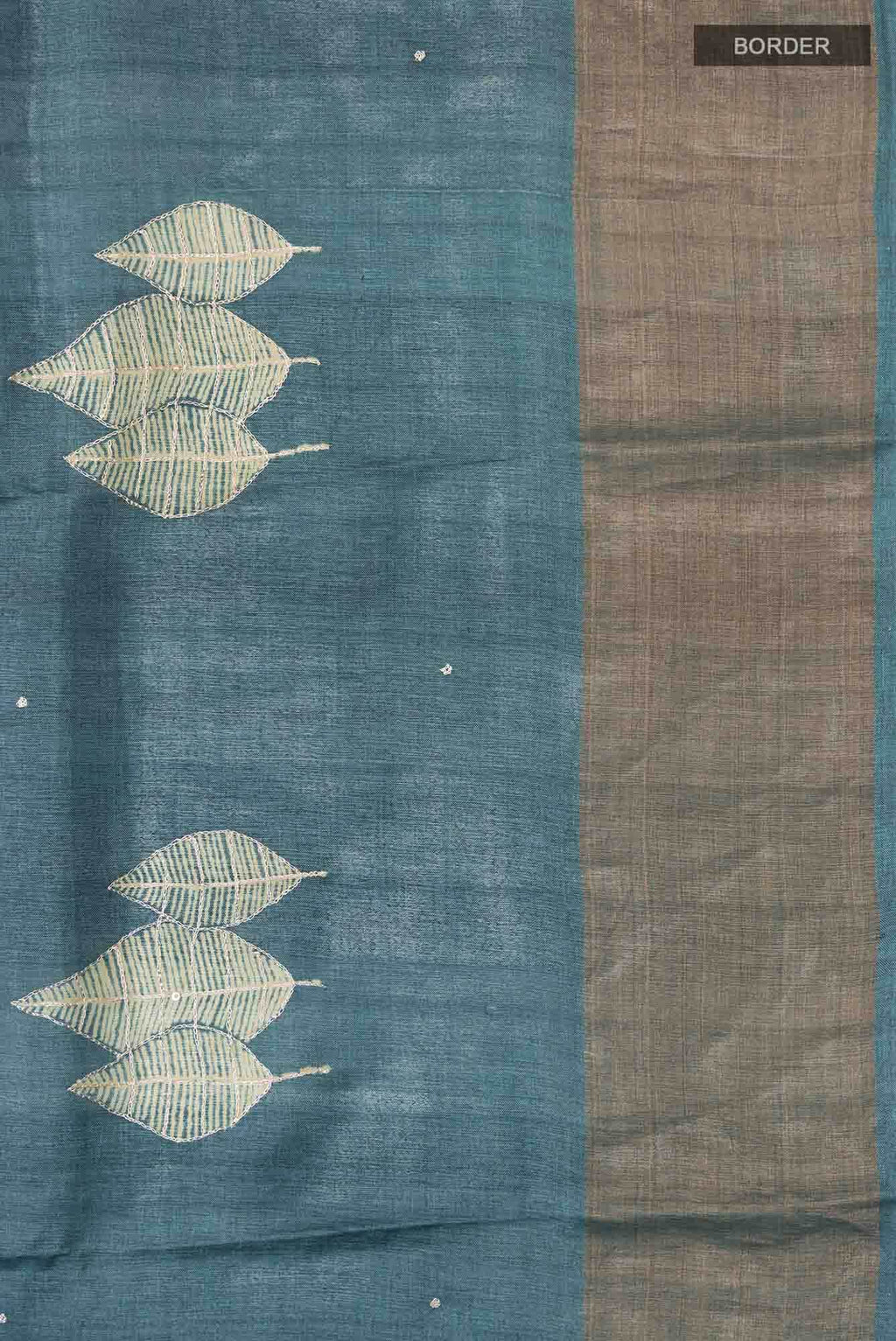Blue Bhagalpuri Tussar Silk Saree