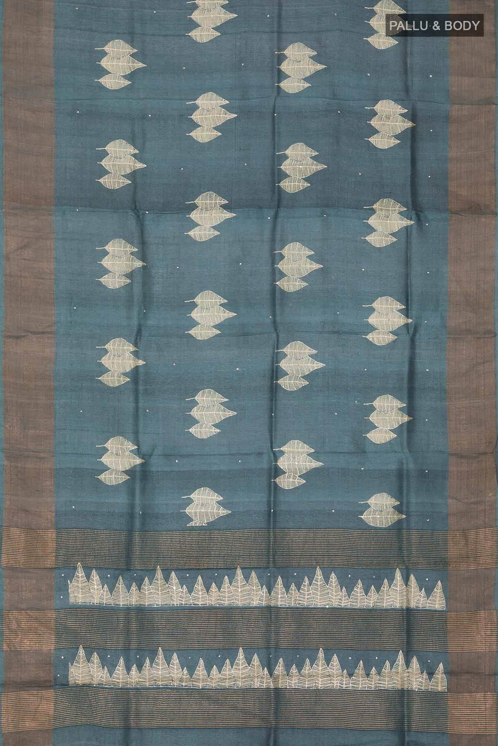 Blue Bhagalpuri Tussar Silk Saree